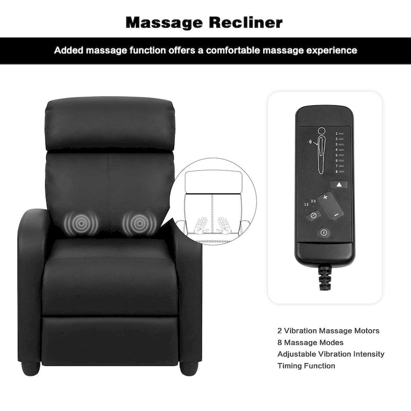 Homall relaxfauteuil voor thuisbioscoop van PU-imitatieleer met gewatteerde zitting