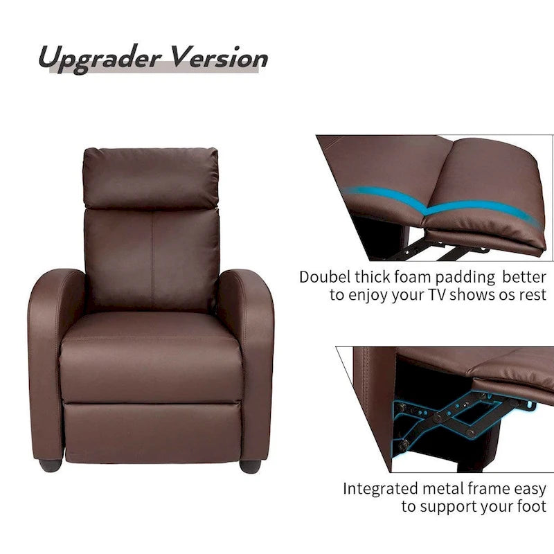 Homall relaxfauteuil voor thuisbioscoop van PU-imitatieleer met gewatteerde zitting