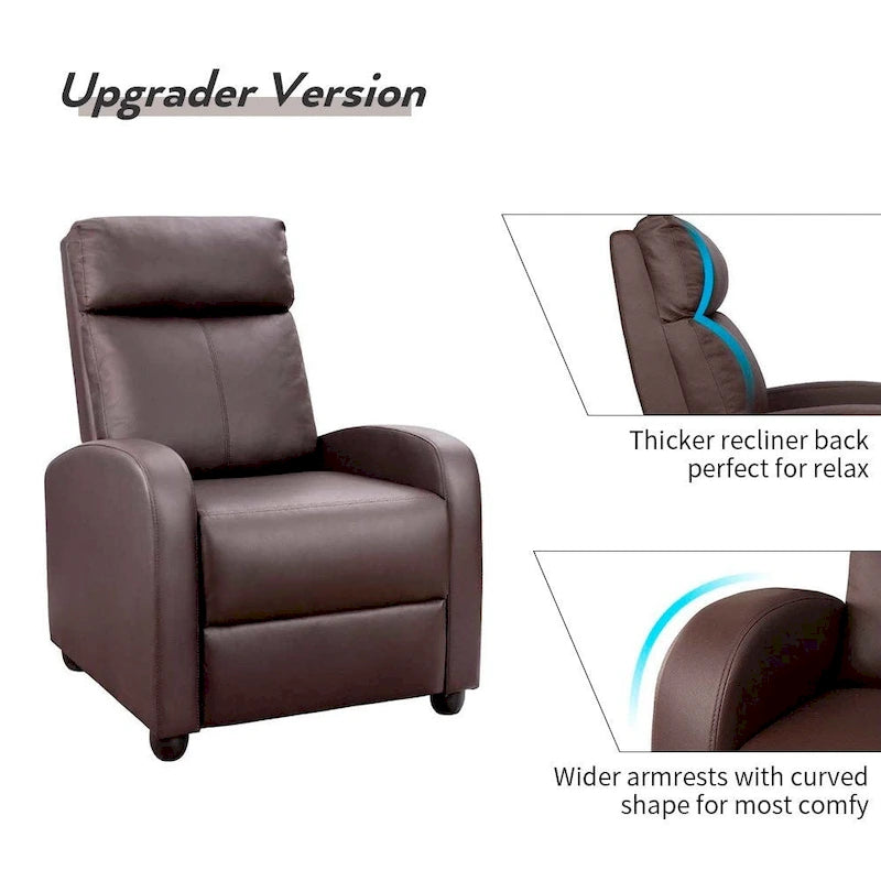 Homall relaxfauteuil voor thuisbioscoop van PU-imitatieleer met gewatteerde zitting