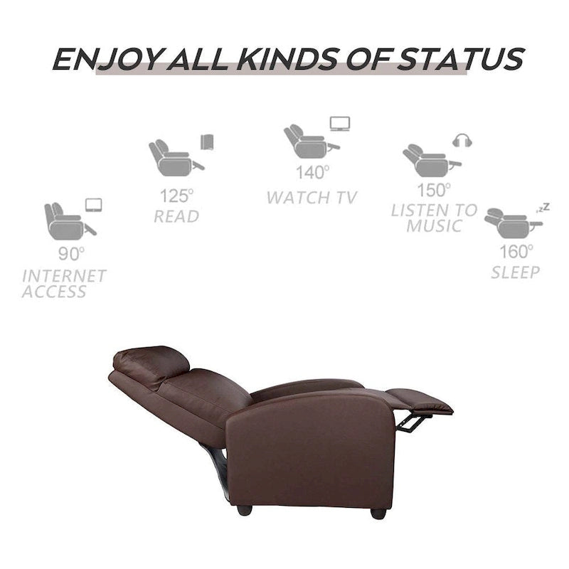 Homall relaxfauteuil voor thuisbioscoop van PU-imitatieleer met gewatteerde zitting