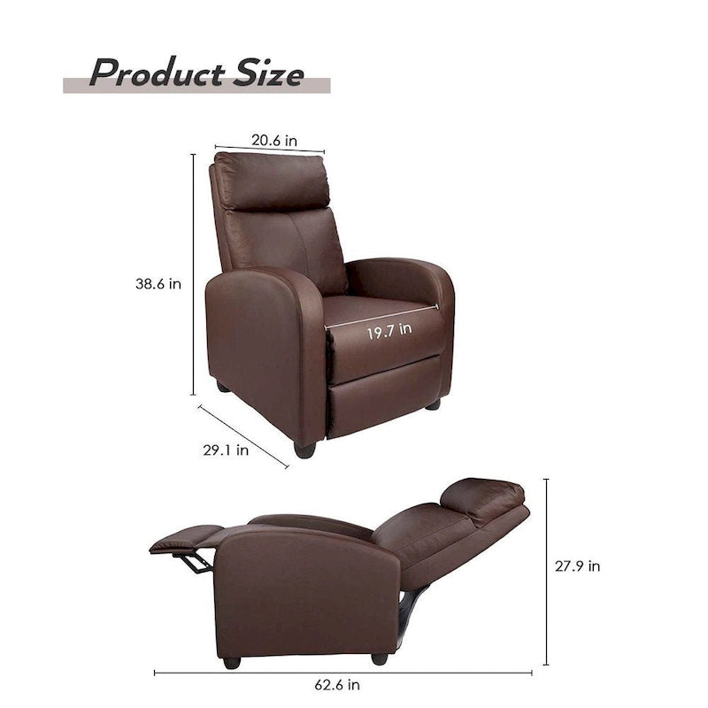 Homall relaxfauteuil voor thuisbioscoop van PU-imitatieleer met gewatteerde zitting