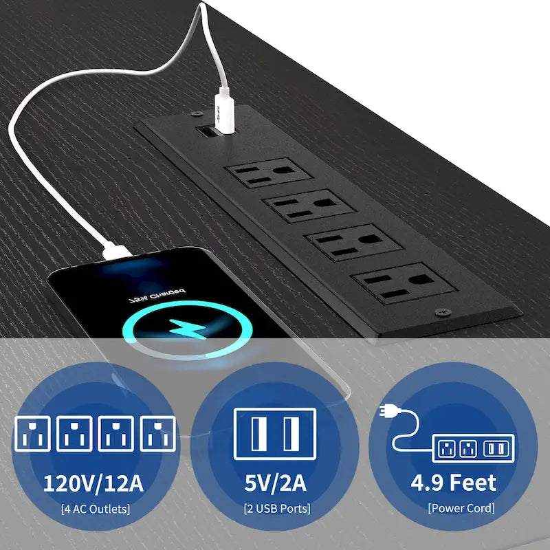 Ipari stílusú fa TV-állvány LED-világítással, nyitott tárolópolcokkal, konnektorokkal, Bluetooth-kapcsolattal és távirányítóval
