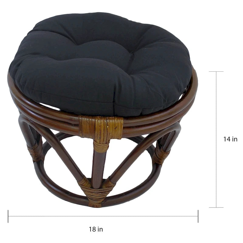 Bali 18-Zoll-Fußhocker mit Twill-Kissen