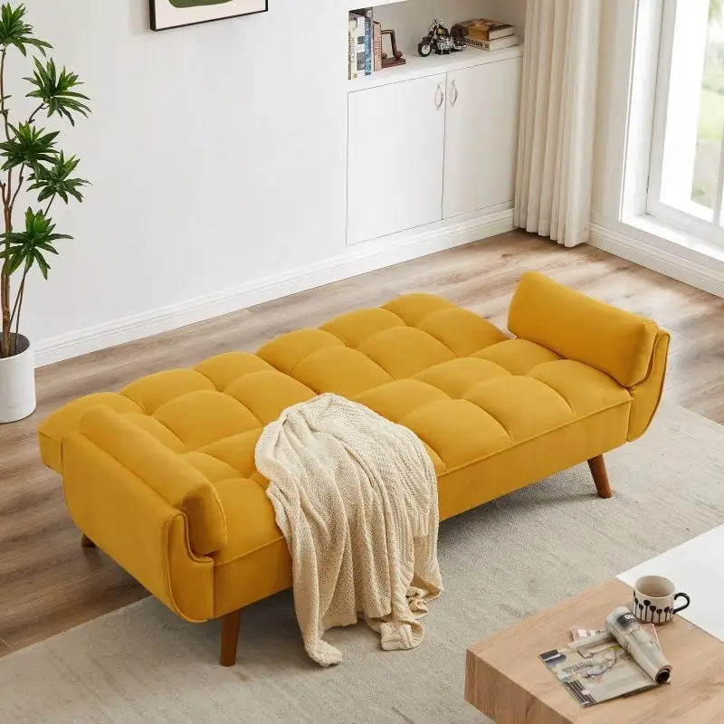75.39 Schlafsofa, umwandelbare Couch mit Kissen, klappbares Zweisitzersofa für das Wohnzimmer