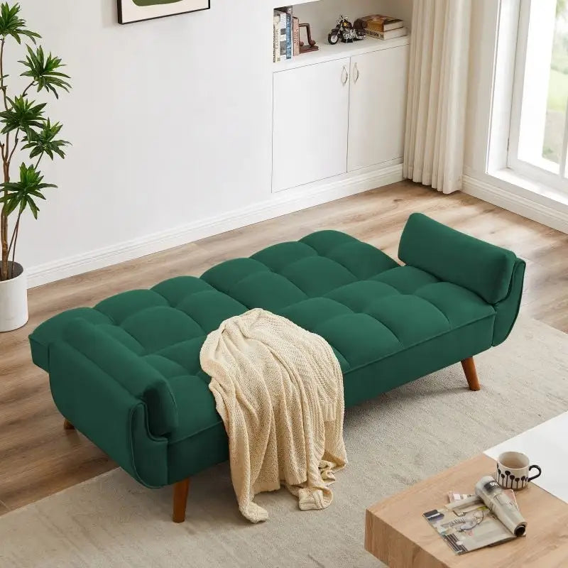 75.39 Schlafsofa, umwandelbare Couch mit Kissen, klappbares Zweisitzersofa für das Wohnzimmer