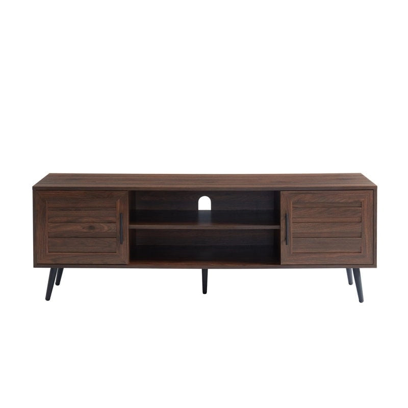 Stojak pod telewizor w stylu mid-century modern do telewizorów o przekątnej do 70 cali, centrum rozrywki, konsola multimedialna – 20.5 H x 59 W x 15.5 D