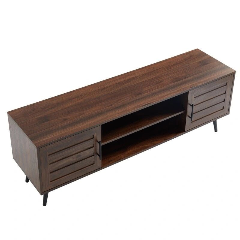 Stojak pod telewizor w stylu mid-century modern do telewizorów o przekątnej do 70 cali, centrum rozrywki, konsola multimedialna – 20.5 H x 59 W x 15.5 D