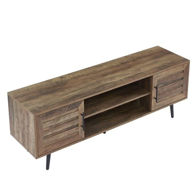 Stojak pod telewizor w stylu mid-century modern do telewizorów o przekątnej do 70 cali, centrum rozrywki, konsola multimedialna – 20.5 H x 59 W x 15.5 D