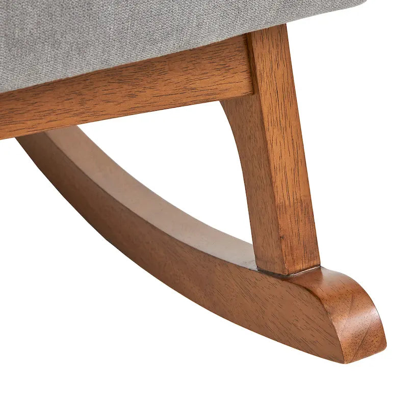 Rocking-chair moderne de style mi-siècle Lifestorey Mick en bois d’hévéa