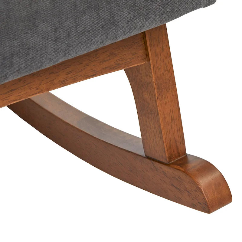 Rocking-chair moderne de style mi-siècle Lifestorey Mick en bois d’hévéa