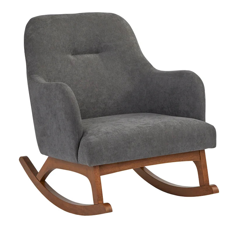 Rocking-chair moderne de style mi-siècle Lifestorey Mick en bois d’hévéa