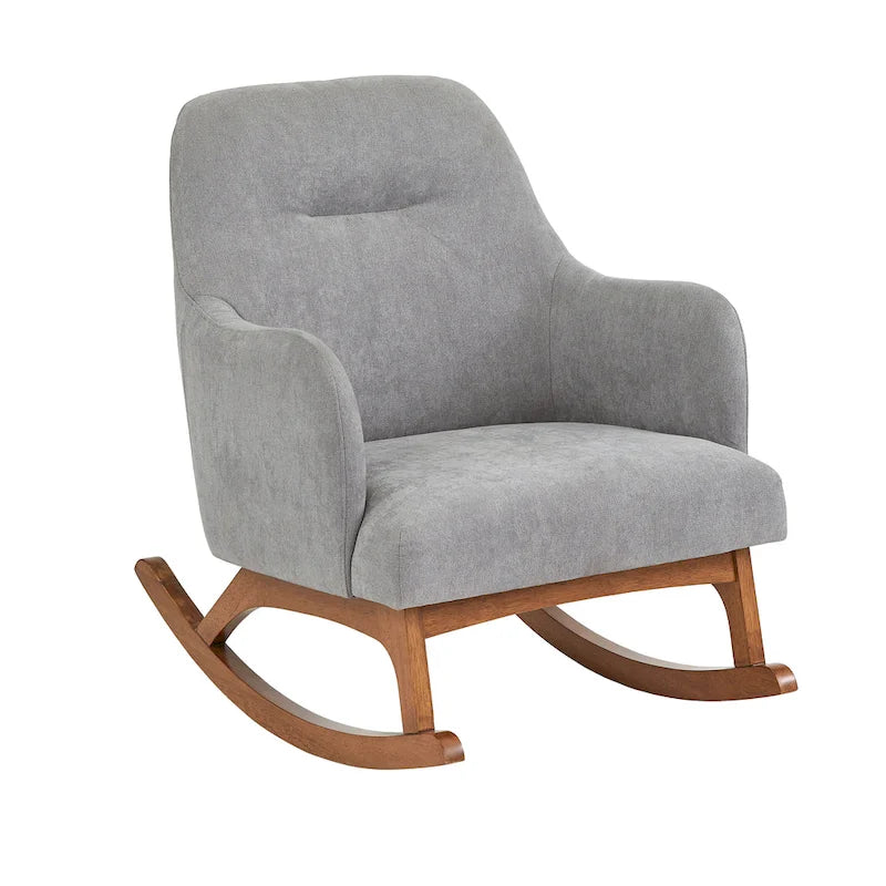 Rocking-chair moderne de style mi-siècle Lifestorey Mick en bois d’hévéa