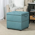 Adeco quadratischer Stoffhocker mit Tablett