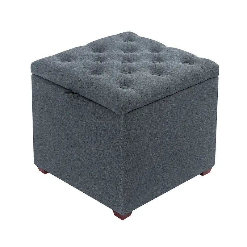 Adeco quadratischer Stoffhocker mit Tablett