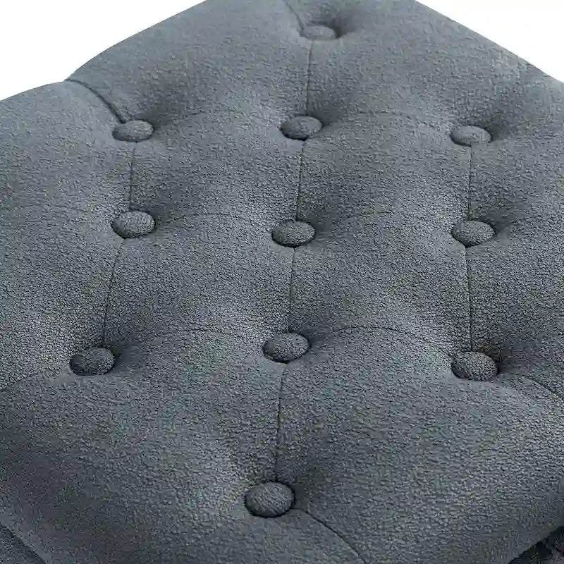 Adeco quadratischer Stoffhocker mit Tablett