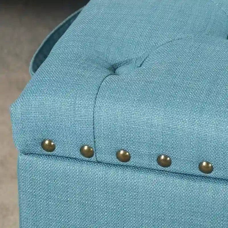 Adeco quadratischer Stoffhocker mit Tablett