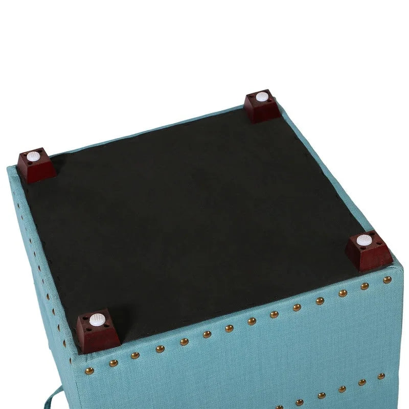 Adeco quadratischer Stoffhocker mit Tablett
