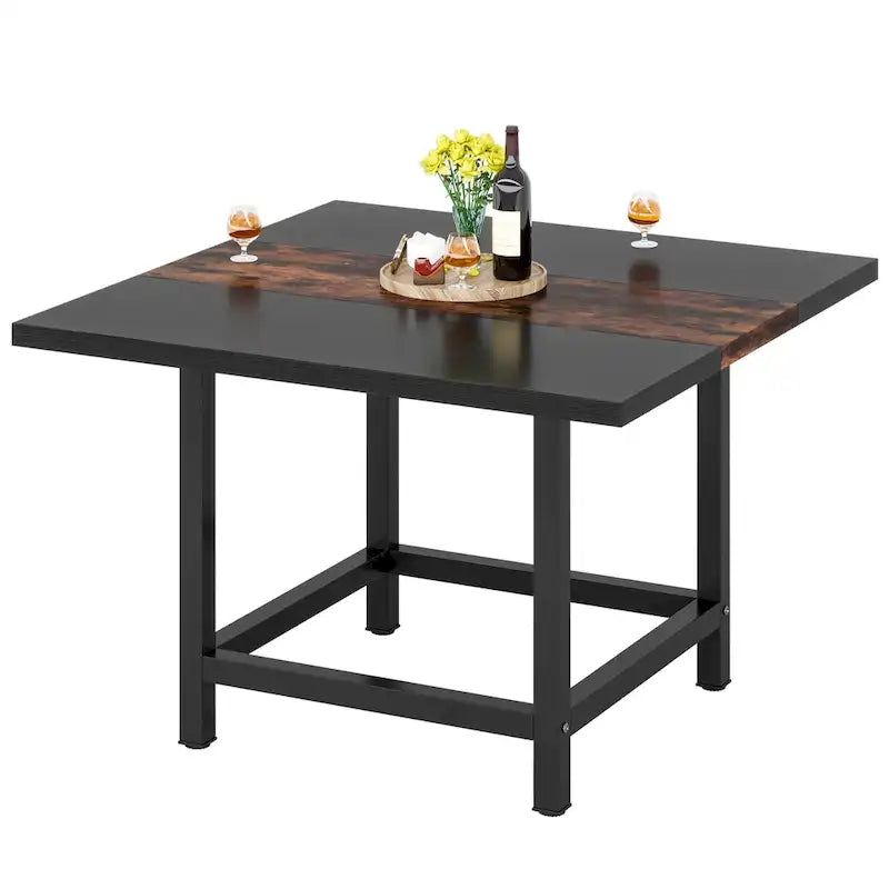 Rustieke vierkante eetkamertafel voor 4 personen, keukentafel voor kleine ruimtes