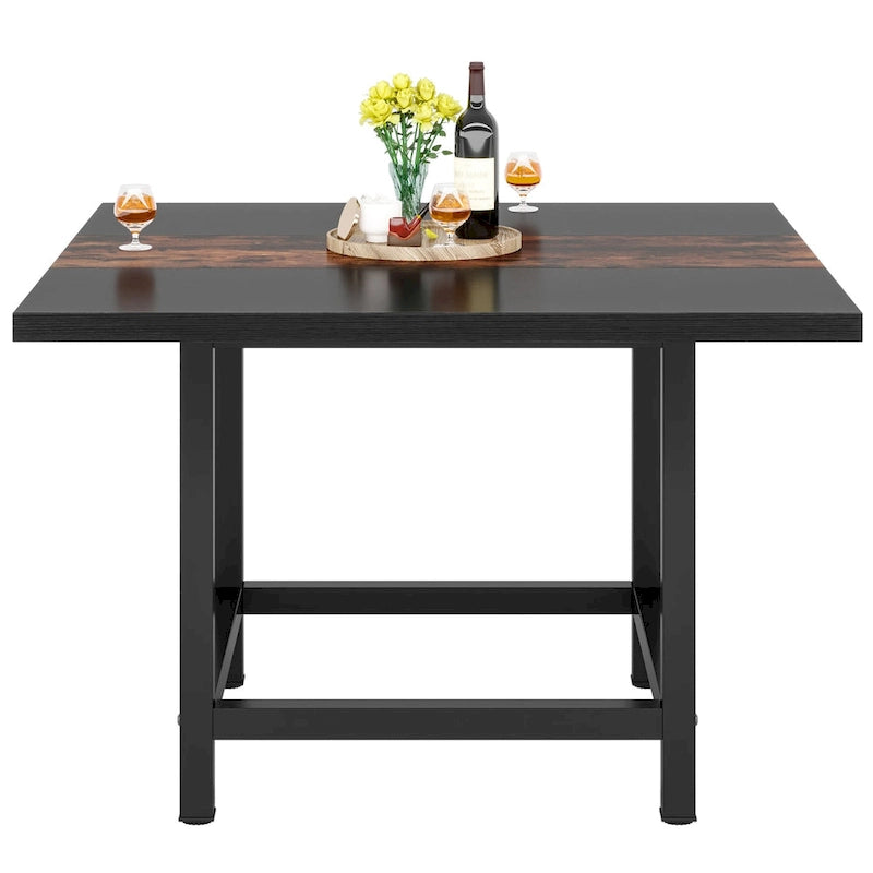 Rustieke vierkante eetkamertafel voor 4 personen, keukentafel voor kleine ruimtes
