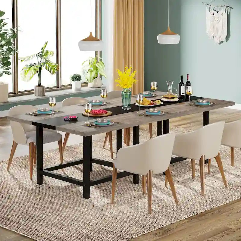 Rustieke vierkante eetkamertafel voor 4 personen, keukentafel voor kleine ruimtes