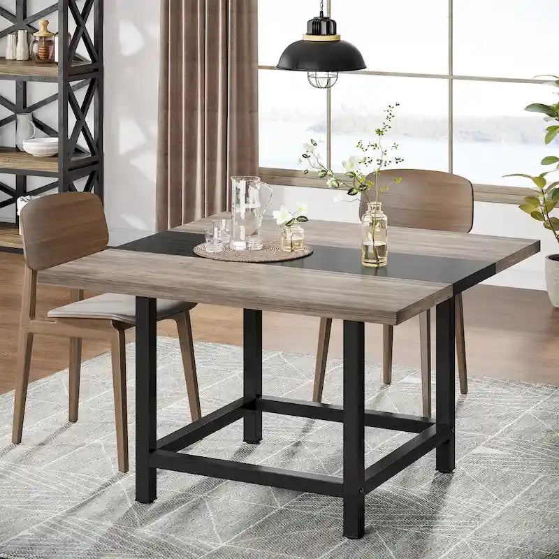 Rustieke vierkante eetkamertafel voor 4 personen, keukentafel voor kleine ruimtes