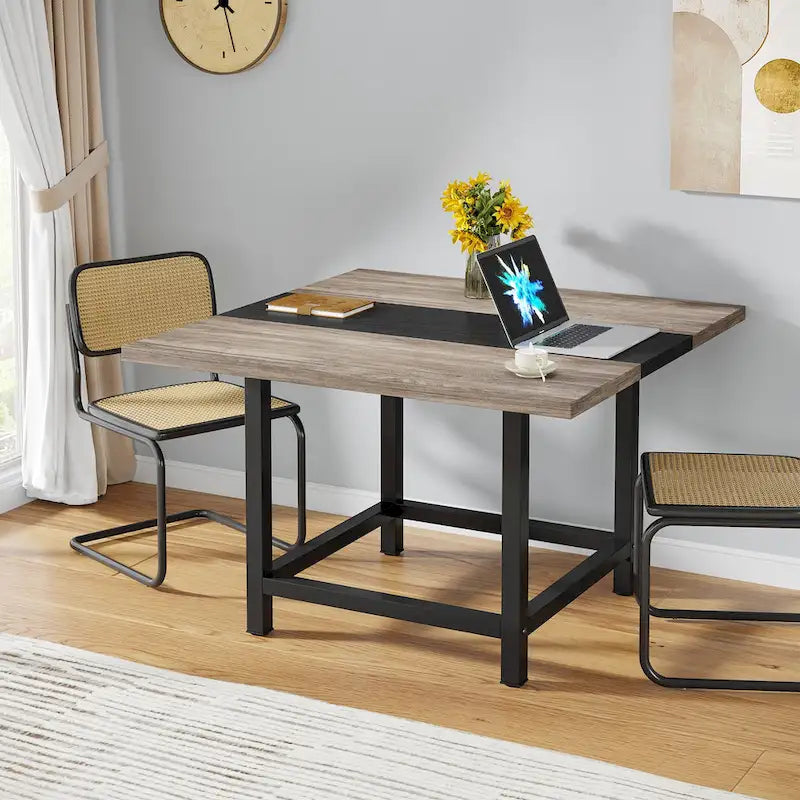 Rustieke vierkante eetkamertafel voor 4 personen, keukentafel voor kleine ruimtes