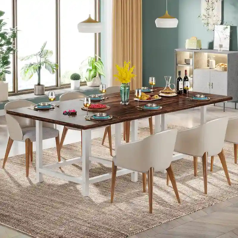 Rustieke vierkante eetkamertafel voor 4 personen, keukentafel voor kleine ruimtes