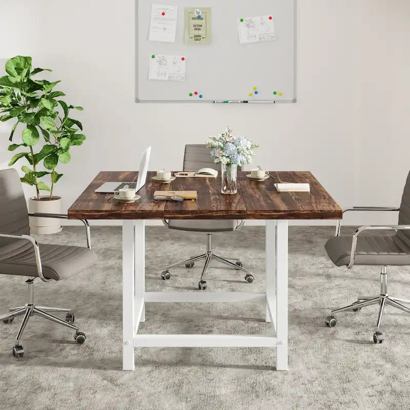 Rustieke vierkante eetkamertafel voor 4 personen, keukentafel voor kleine ruimtes