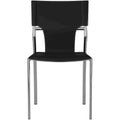 Chaises de salle à manger en cuir avec revêtement protecteur et pieds chromés, lot de 4