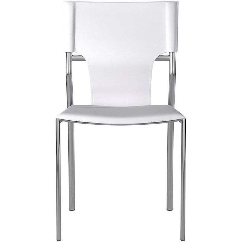 Chaises de salle à manger en cuir avec revêtement protecteur et pieds chromés, lot de 4