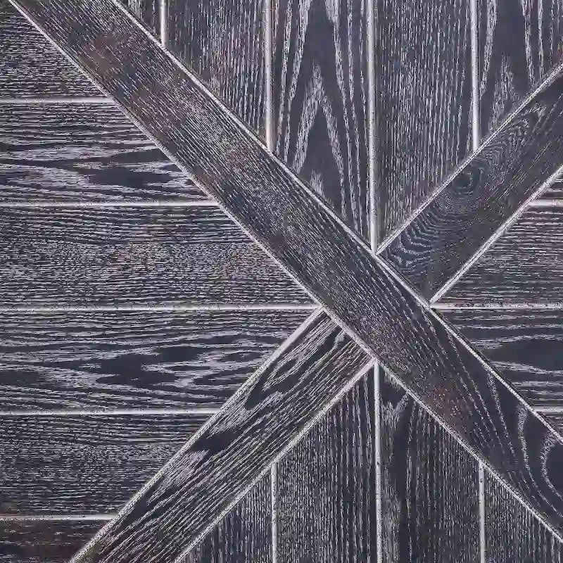 Table basse ronde industrielle rustique en bois Kenya de SEI Furniture avec étagère