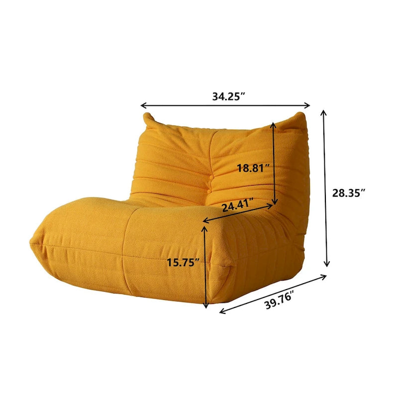 Fireside-Sessel, einzelner Sofasessel aus Teddy-Stoff, Sitzsack