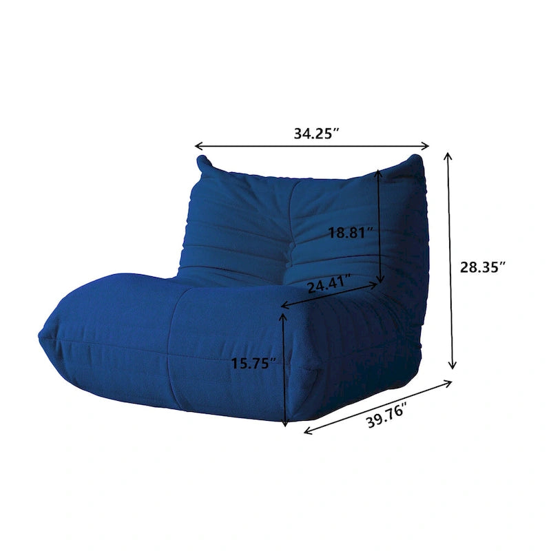 Fireside-Sessel, einzelner Sofasessel aus Teddy-Stoff, Sitzsack
