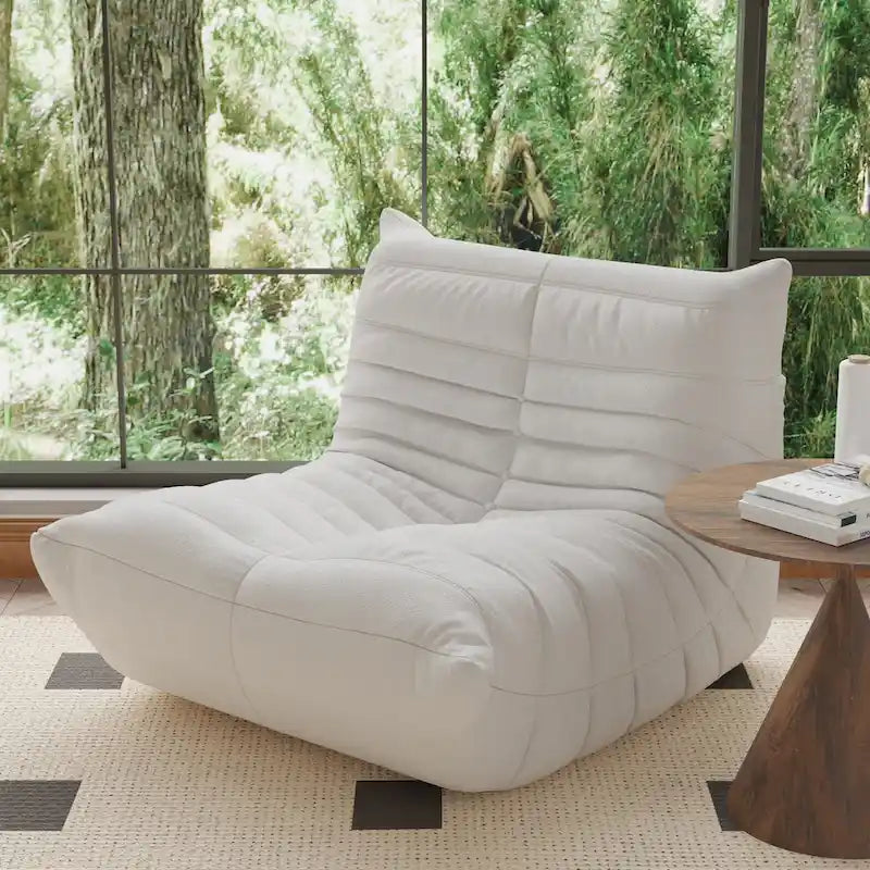 Fireside-Sessel, einzelner Sofasessel aus Teddy-Stoff, Sitzsack