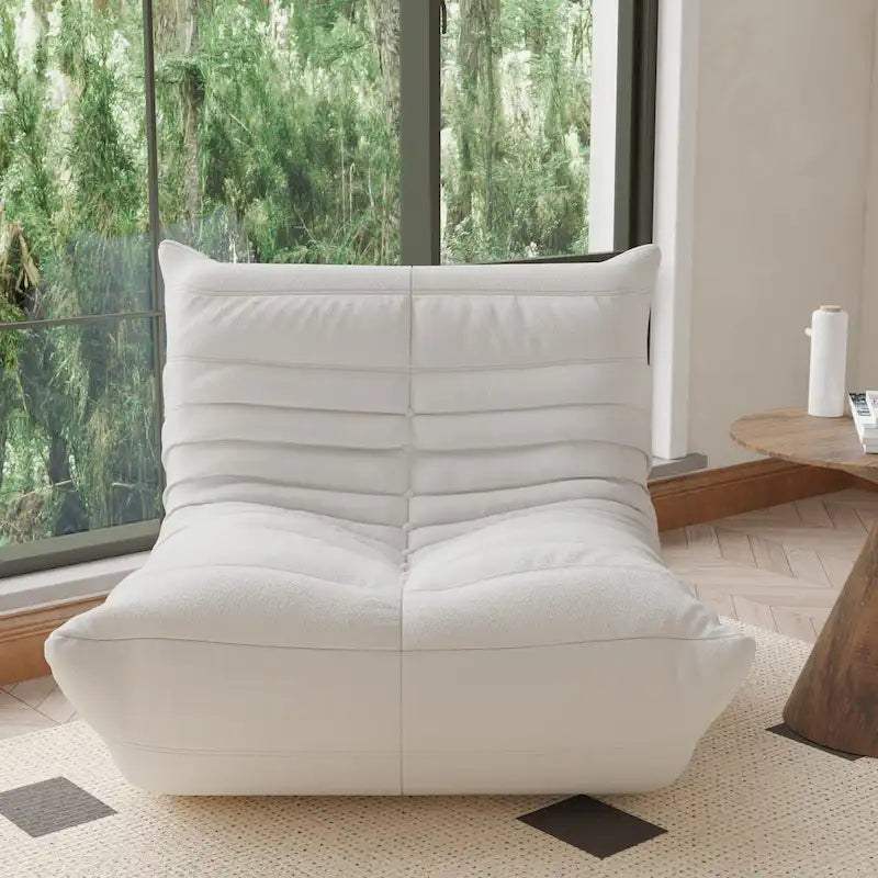 Fireside-Sessel, einzelner Sofasessel aus Teddy-Stoff, Sitzsack