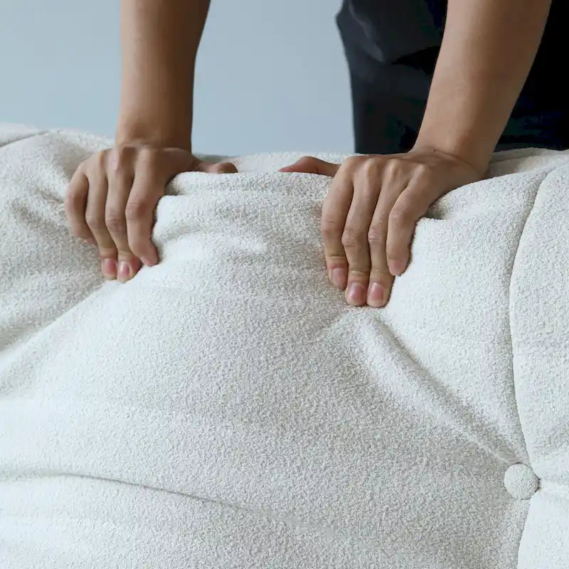 Fireside-Sessel, einzelner Sofasessel aus Teddy-Stoff, Sitzsack