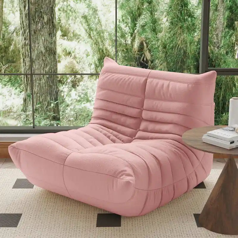 Fireside-Sessel, einzelner Sofasessel aus Teddy-Stoff, Sitzsack