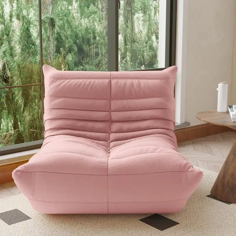 Fireside-Sessel, einzelner Sofasessel aus Teddy-Stoff, Sitzsack