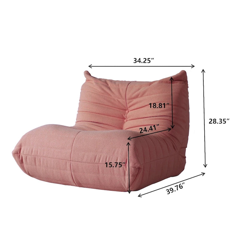 Fireside-Sessel, einzelner Sofasessel aus Teddy-Stoff, Sitzsack