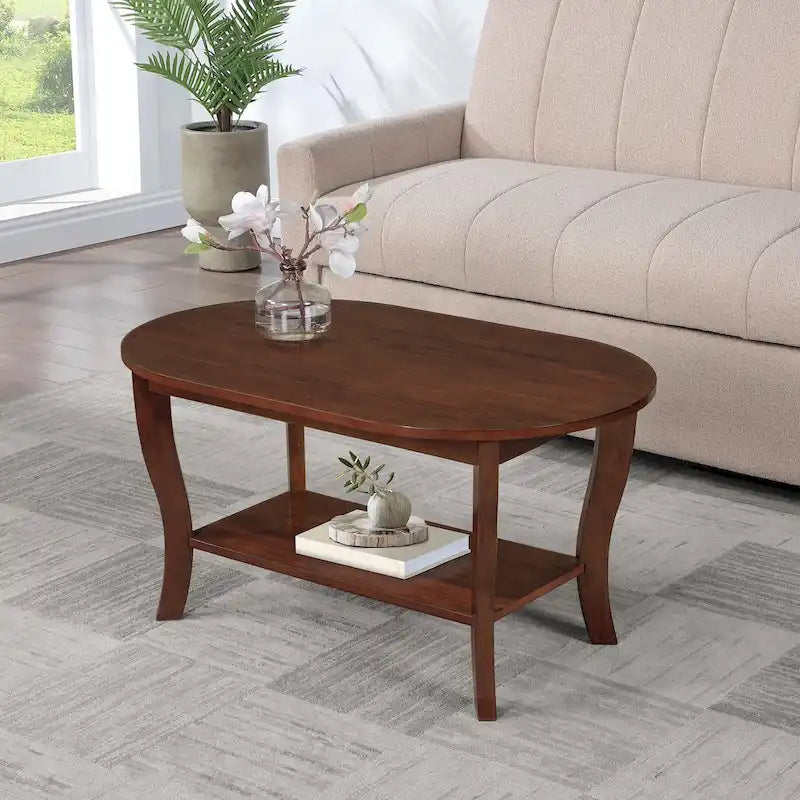 Convenience Concepts American Heritage ovaler Couchtisch mit Ablage
