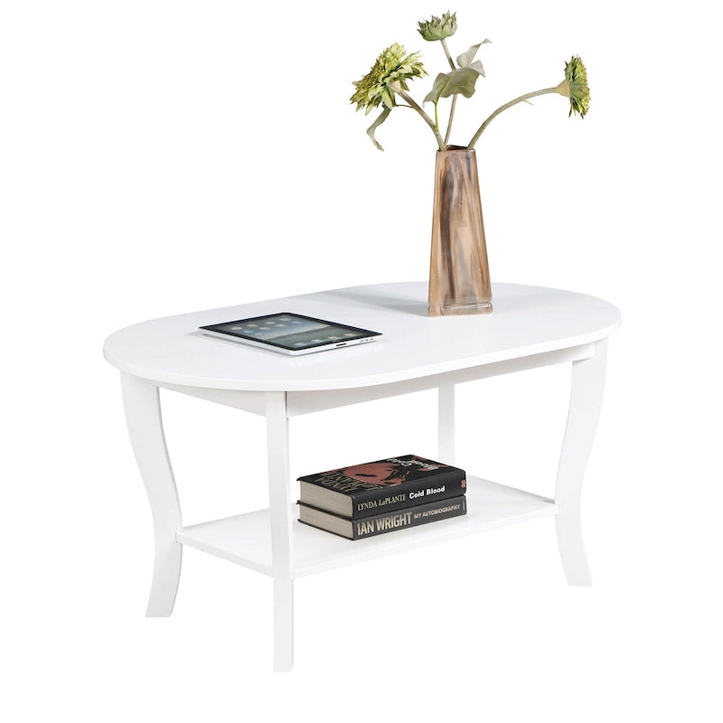 Convenience Concepts American Heritage ovaler Couchtisch mit Ablage