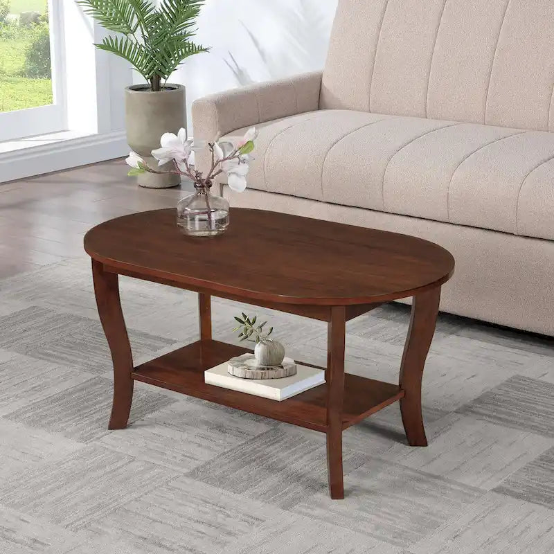 Convenience Concepts American Heritage ovaler Couchtisch mit Ablage