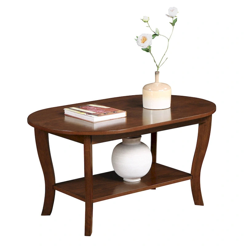 Convenience Concepts American Heritage ovaler Couchtisch mit Ablage