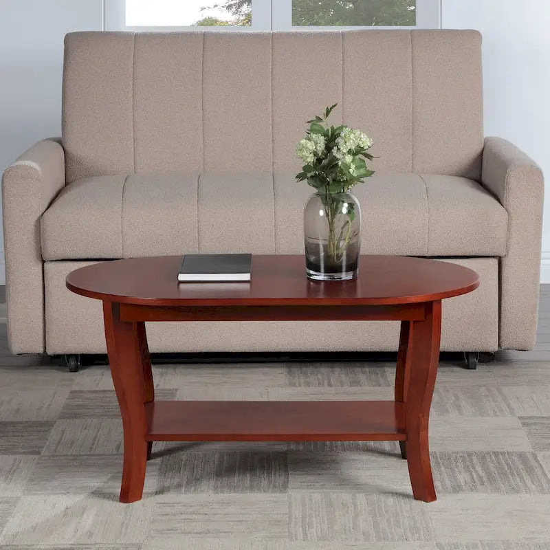 Convenience Concepts American Heritage ovaler Couchtisch mit Ablage