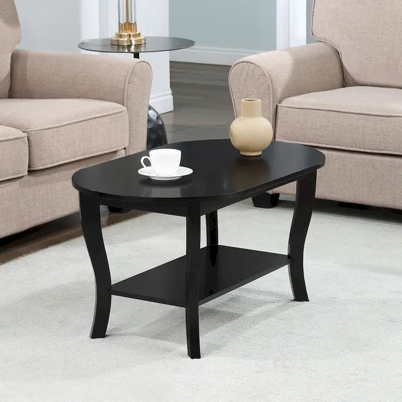 Convenience Concepts American Heritage ovaler Couchtisch mit Ablage