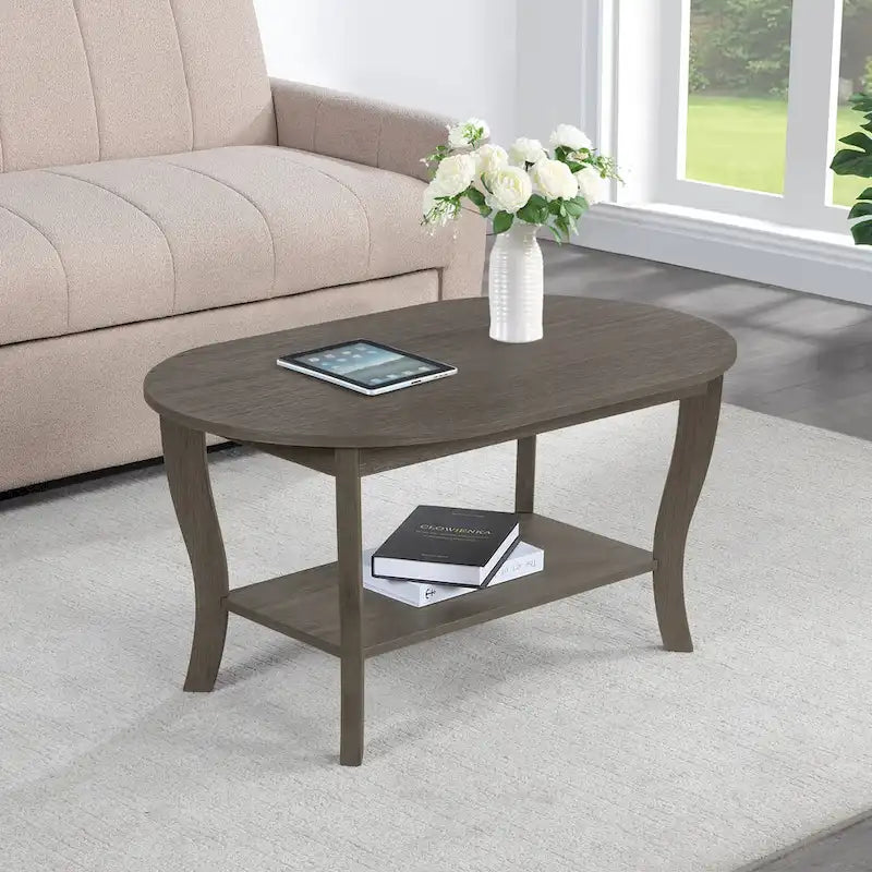 Convenience Concepts American Heritage ovaler Couchtisch mit Ablage