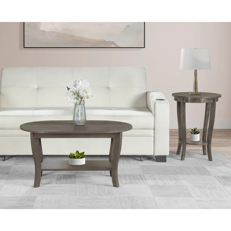 Convenience Concepts American Heritage ovaler Couchtisch mit Ablage