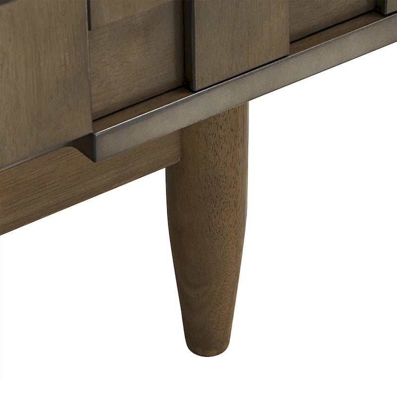 Kieran moderne serverkast van hout in mid-century-stijl met 2 deuren en 3 laden, van iNSPIRE Q Modern