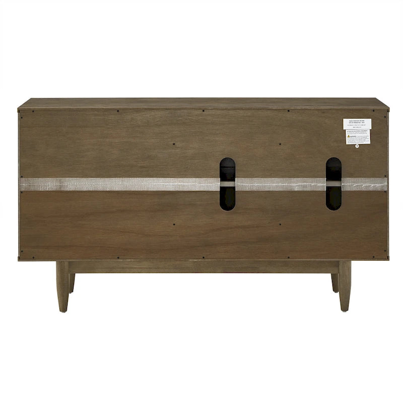 Kieran moderne serverkast van hout in mid-century-stijl met 2 deuren en 3 laden, van iNSPIRE Q Modern