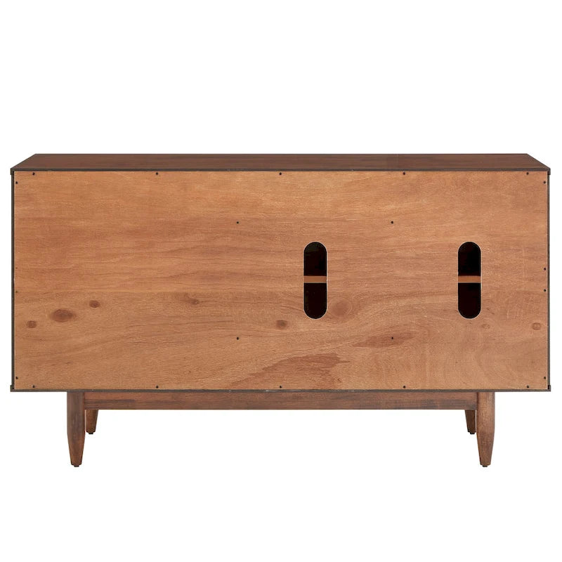 Kieran moderne serverkast van hout in mid-century-stijl met 2 deuren en 3 laden, van iNSPIRE Q Modern